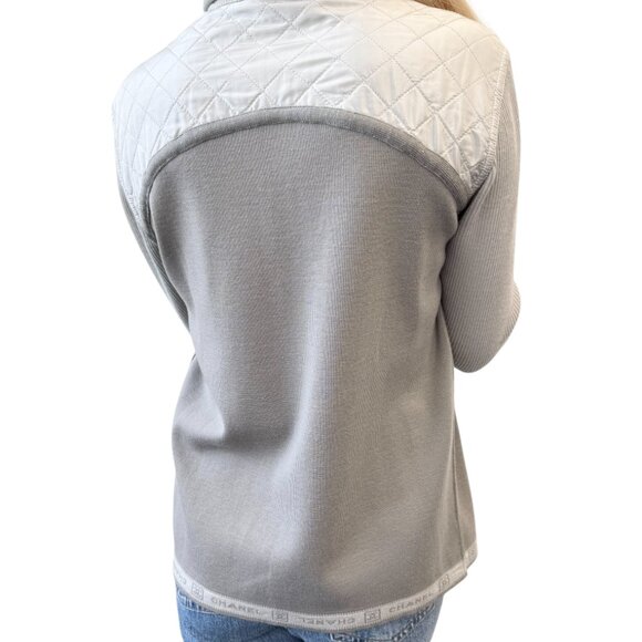 CHANEL Sport Vintage 04P CC Logo Zipped Quilted Jacket Top #44 Gray [105664] - Picture 4 of 12
